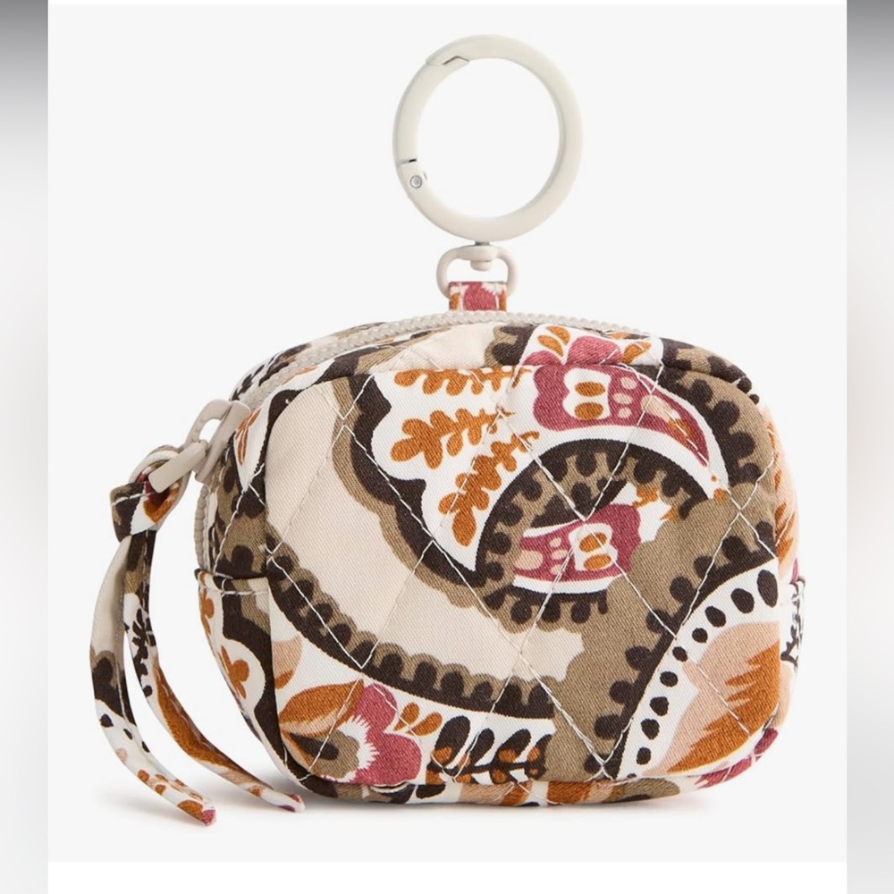 🆕 Vera Bradley Premium Cotton Zip Earbud Bag Charm